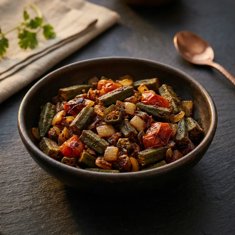 Bhindi Masala — Veg Curry at The Khukuri Restaurant Bar & Grill, Harrisburg, PA